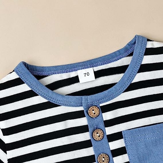 Boy Clothes Short Sleeve Striped Tops T-Shirt Casual Shorts Set 2PC Little Boy Clothing Summer Outfits5