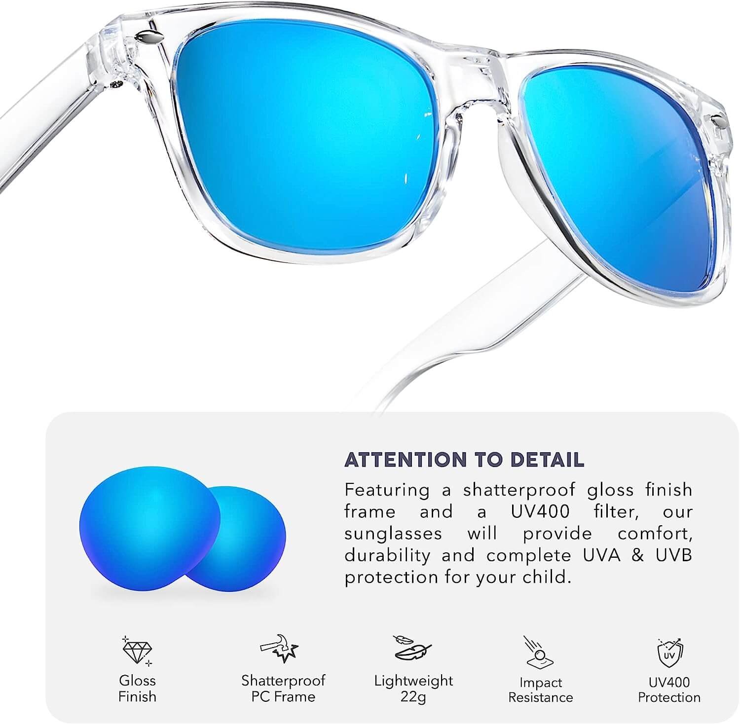 FASHION Kids Polarized Retro Sunglasses for Boys Girls Age 3-12 Shatterproof UV Protection Toddler Children Sun Glasses1