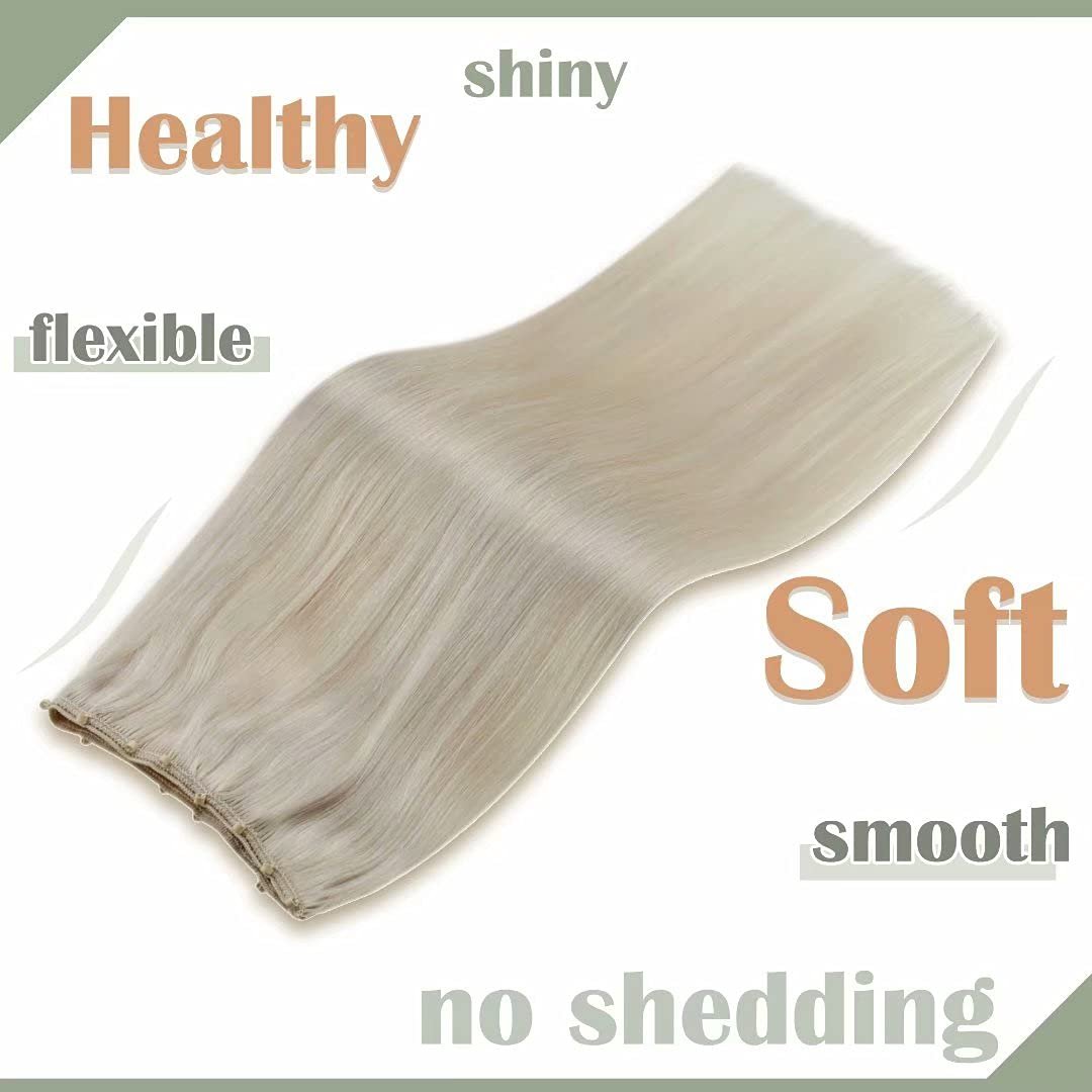 Weft Human Hair Ice Blonde Microbeads Weft Extensions Human Hair2