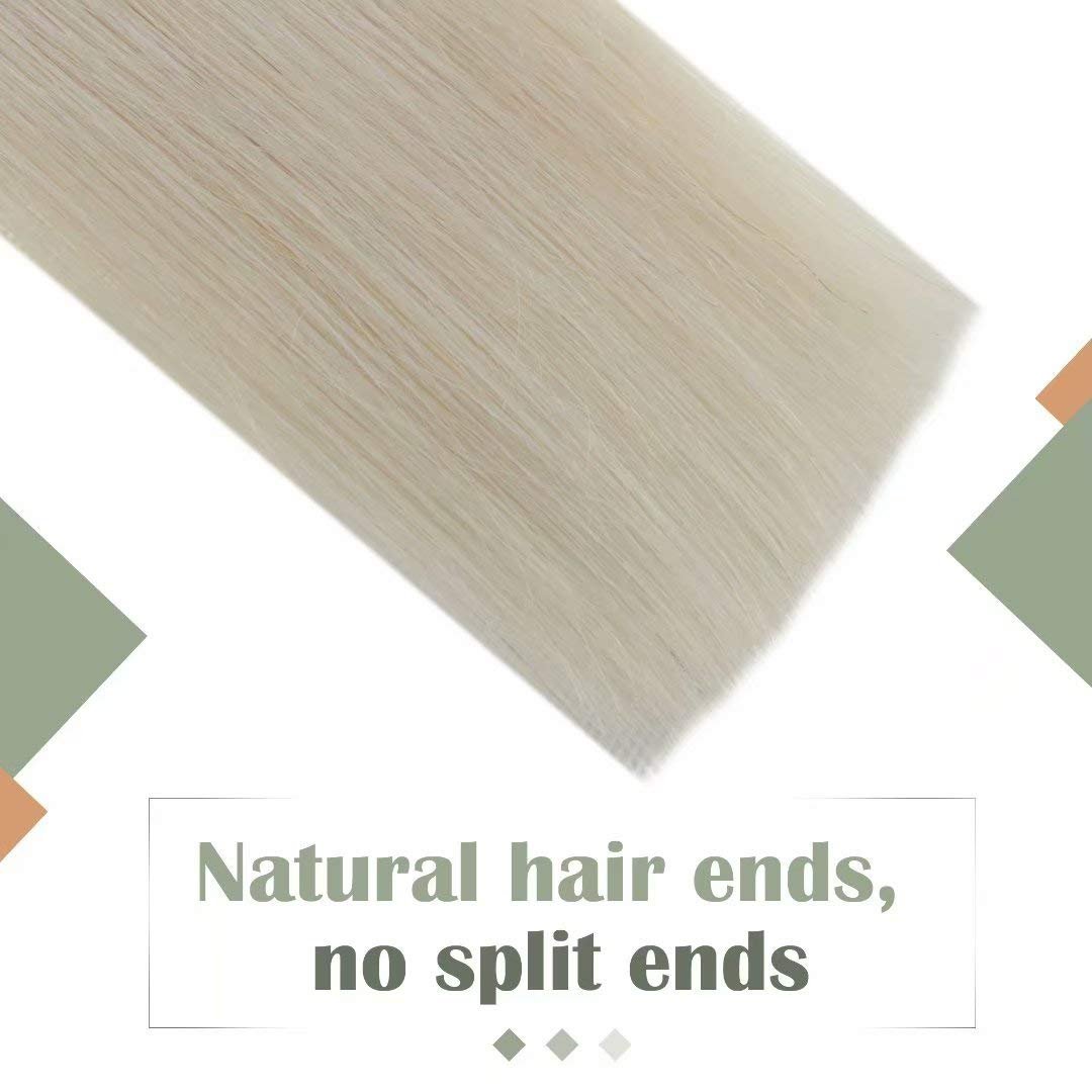 Weft Human Hair Ice Blonde Microbeads Weft Extensions Human Hair2